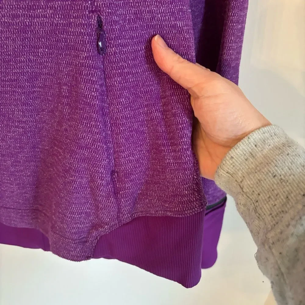 Lululemon Womens Long Sleeve Running 1/3 Zip Pullover Sweatshirt Sz 6 Purple EUC